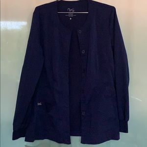 NRG by Barco Scrub Jacket/Lab Coat Navy Blue